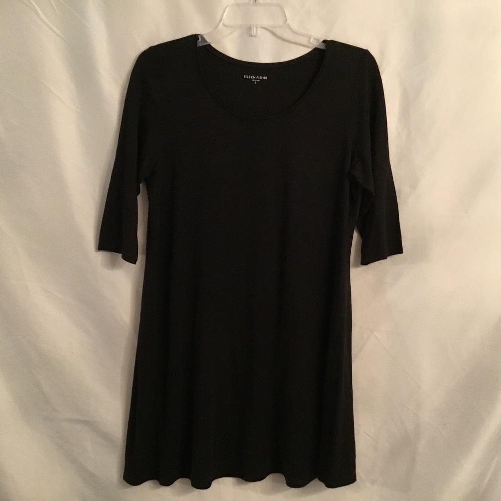 Eileen Fisher Black 3/4 Sleeve Dress